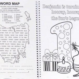 ten tassie babies for 4-6s colouring in book pages 2-3