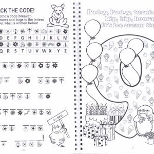 ten tassie babies for 4-6s colouring in book pages 9-10