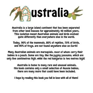page 5 of book of aussie babies - facts about australia