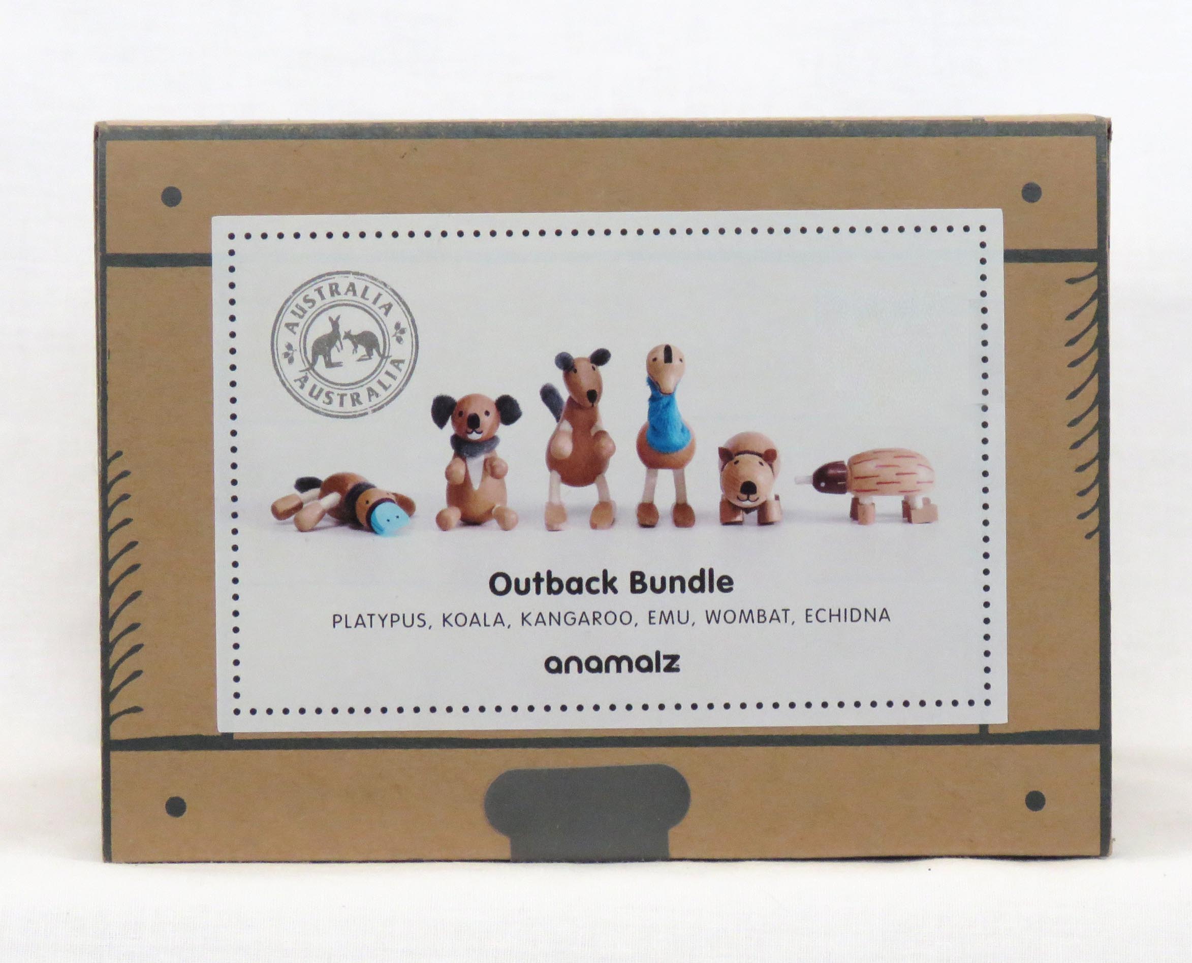 anamalz outback aussie wooden animals 6 pack front view