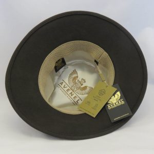Avenel 'Craig' style hat (chocolate) view from underneath