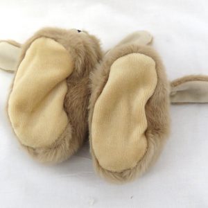 brown bunny booties underneath view