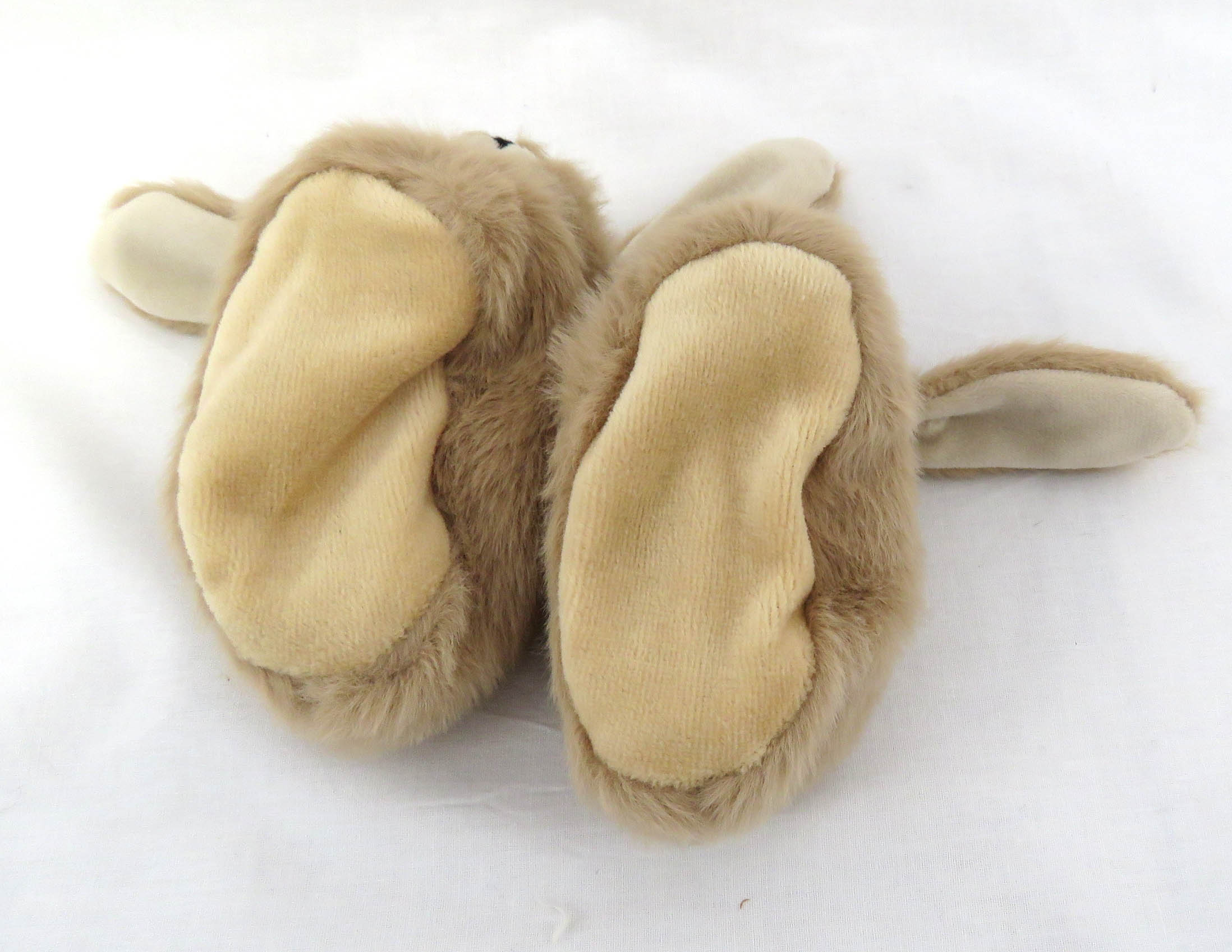 brown bunny booties underneath view