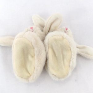 white bunny booties underneath view