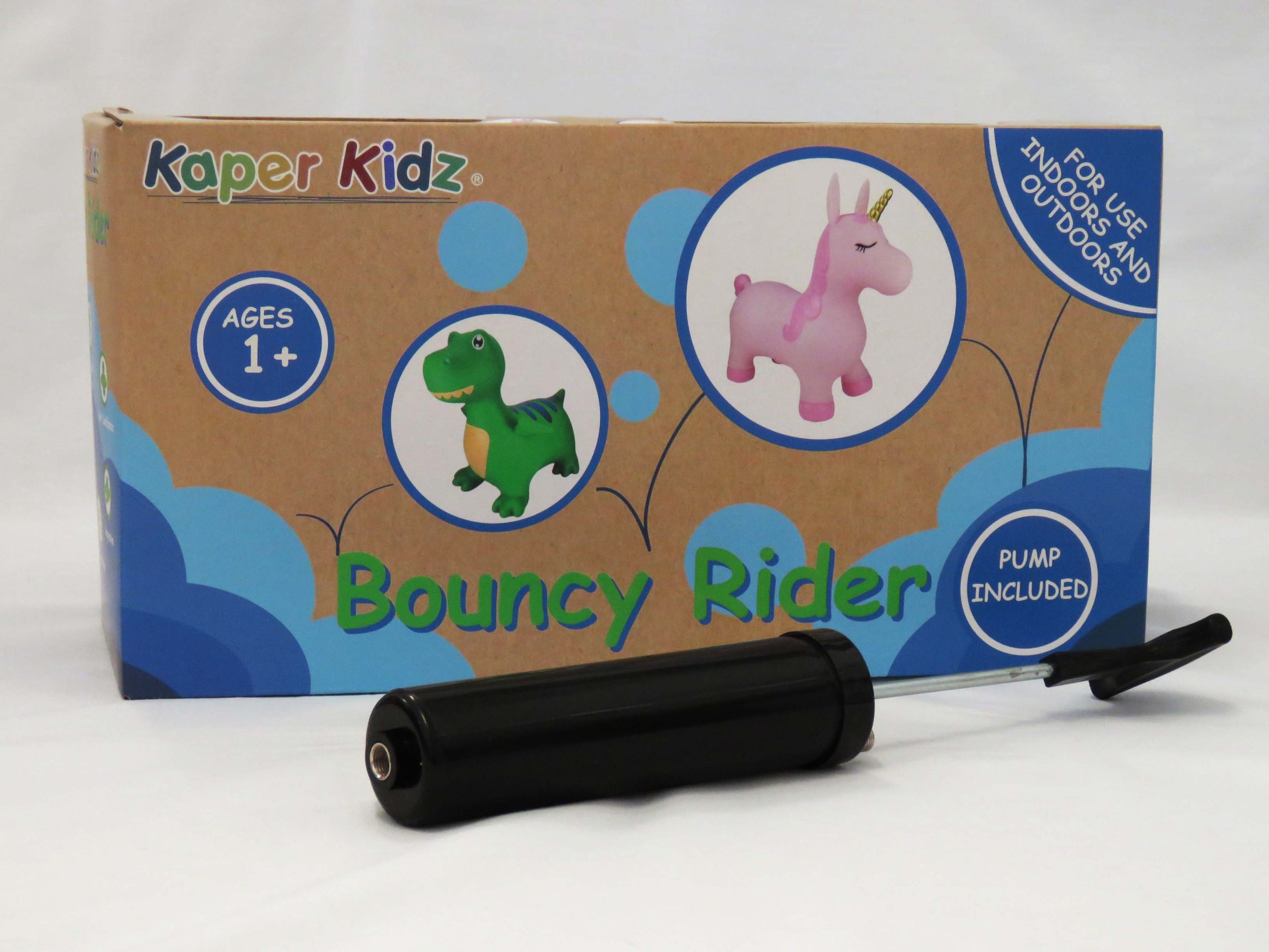 bouncy riders front view with pump