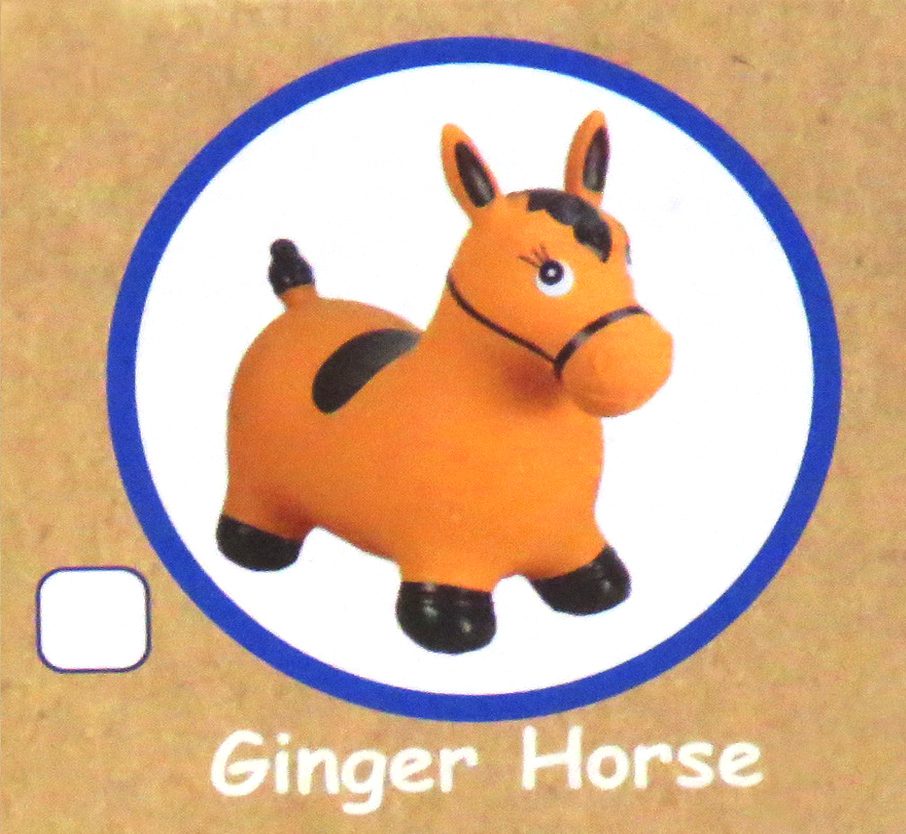 ginger horse bouncy rider close up