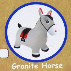 granite horse bouncy rider close up