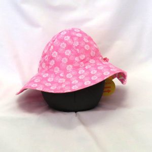 sunhat reversible pink and white flowers side view