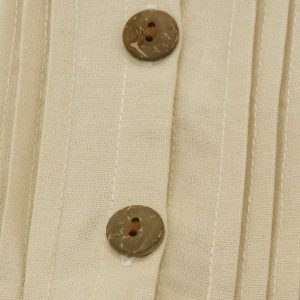 kids on trend cream/fawn coloured linen dress - detail of buttons