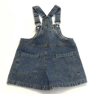 kids on trend Dark blue denim overalls back view
