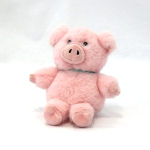pink piggy plushie front view