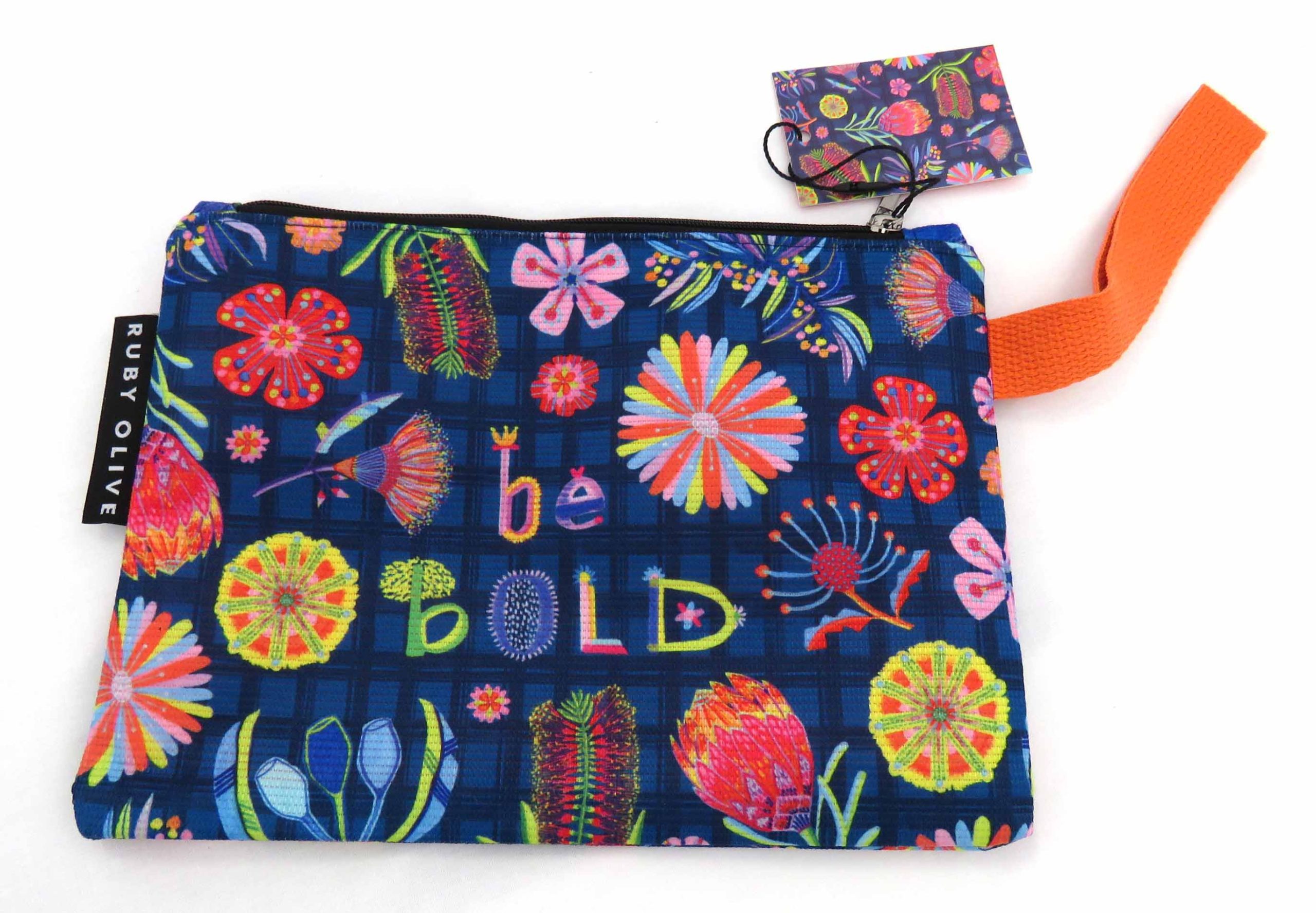 ruby olive zip up bag - be bold design