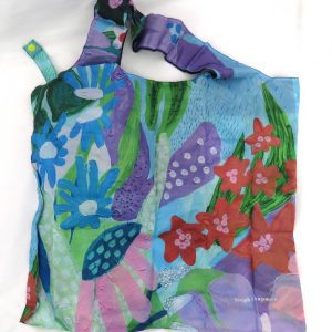 ruby olive shopping bag - blue flowers design