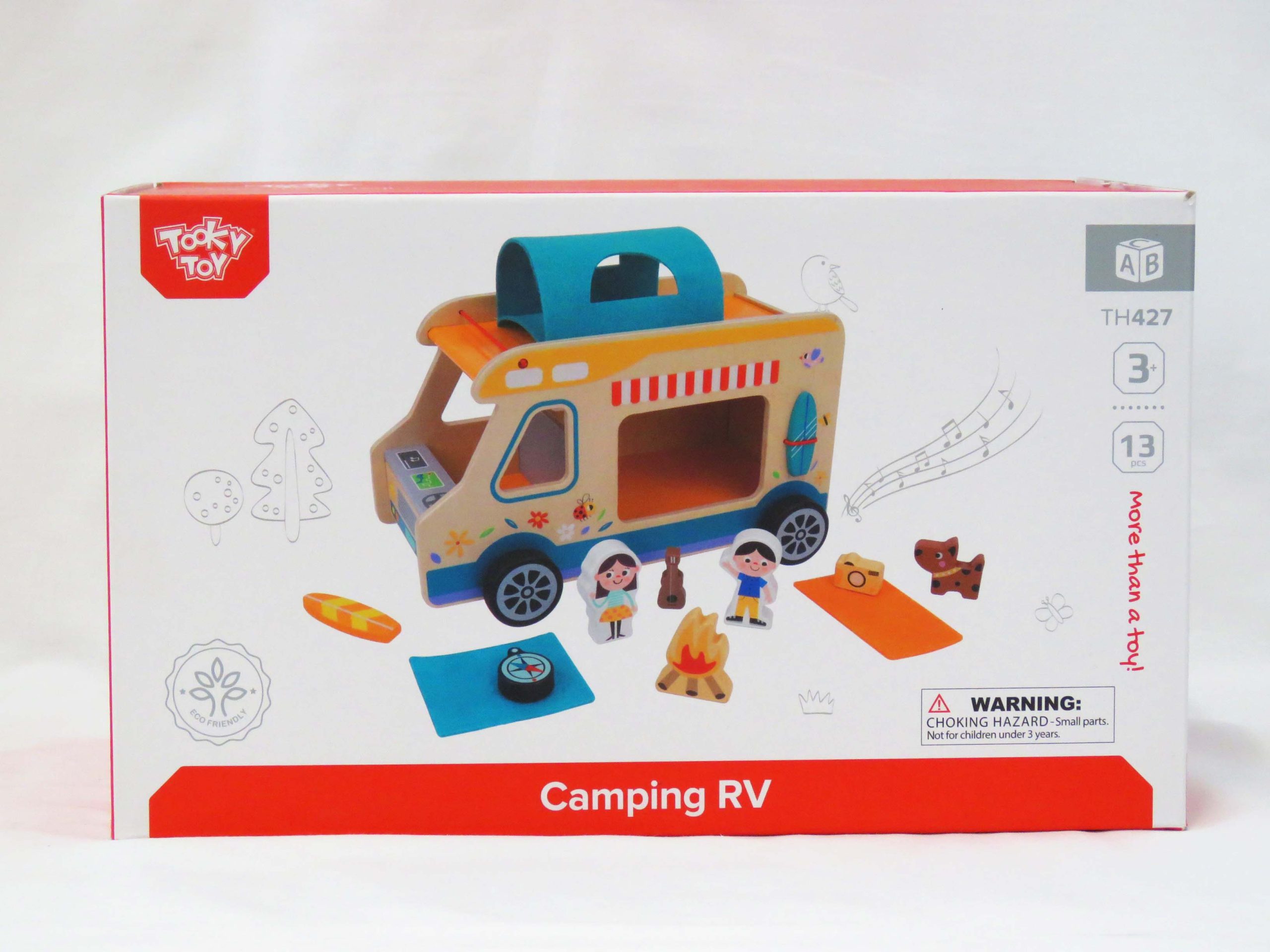 wooden RV with accessories front view