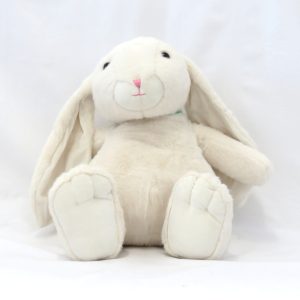 white rabbit plushie front view