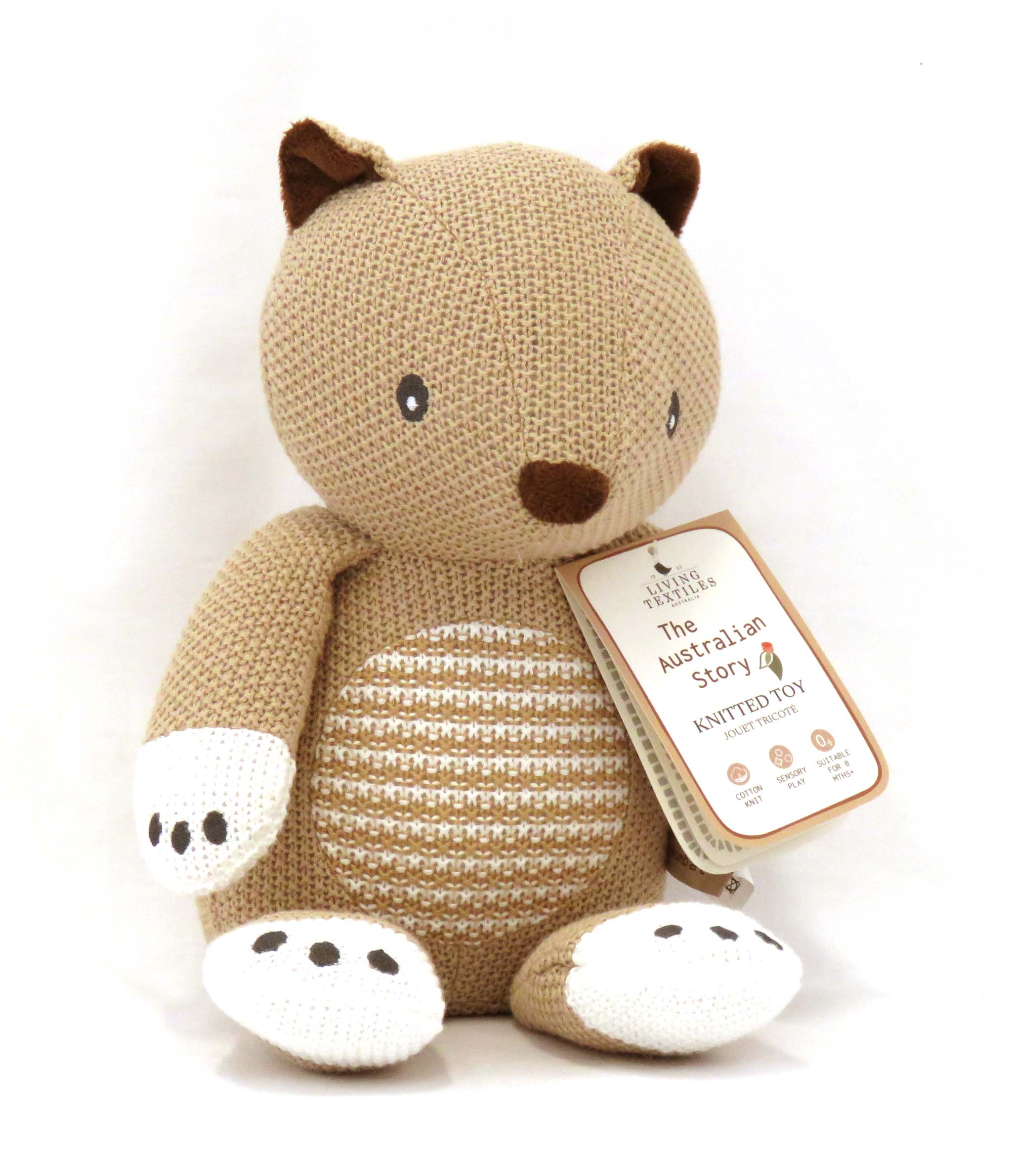 knitted wombat front view