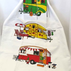 apron - retro caravans design - front view