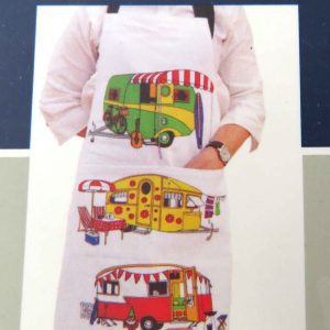 apron - retro caravans design - being worn