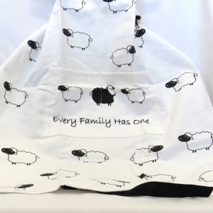 apron - black sheep of the family design - front view
