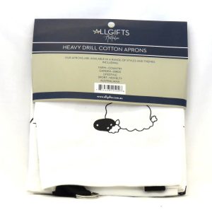 apron - black sheep of the family design - back view of packet