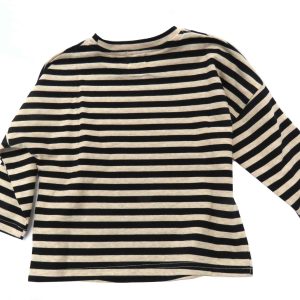 kids on trend long sleeved tshirt with coffee and black coloured stripes - back view