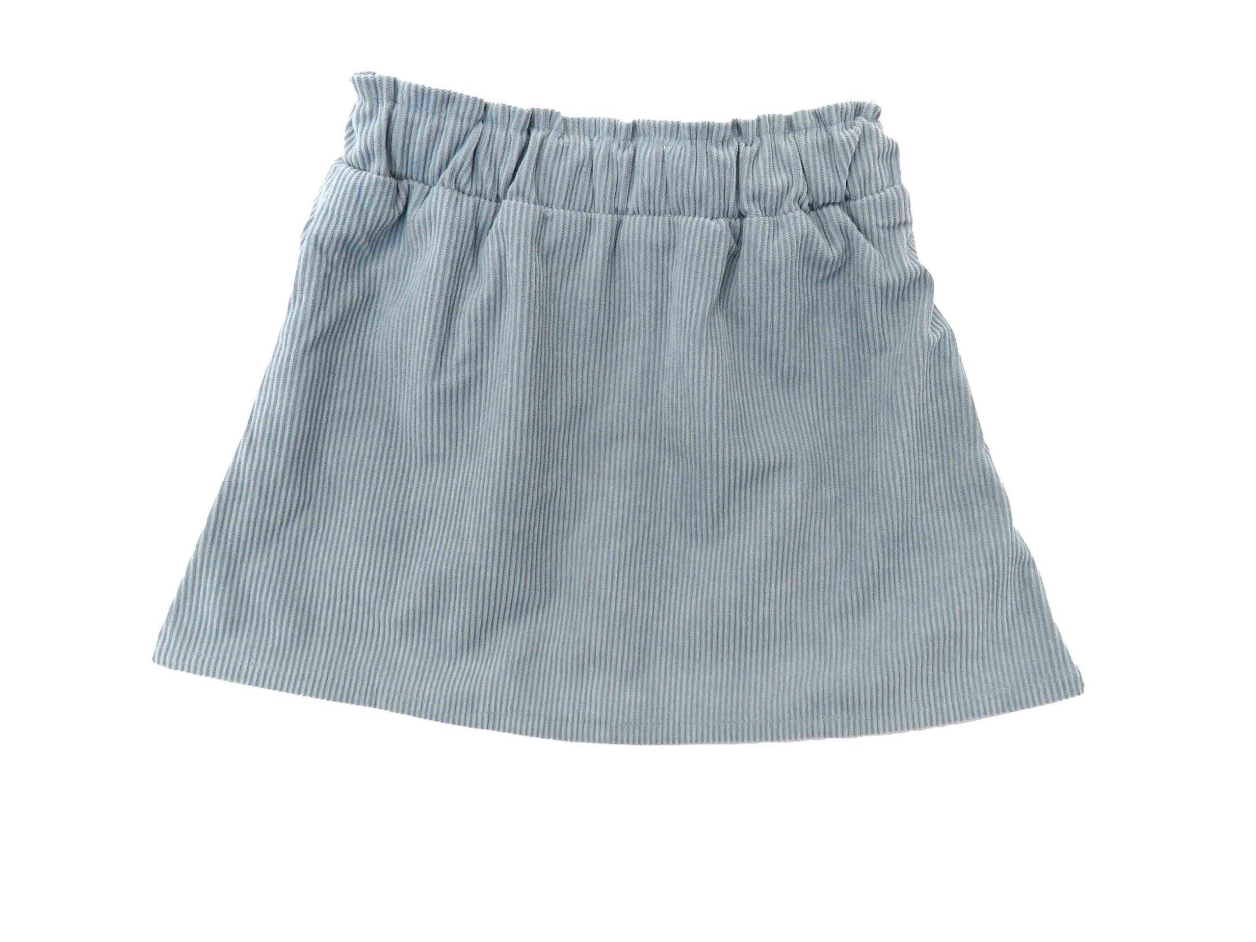 kids on trend blue corduroy skirt back view