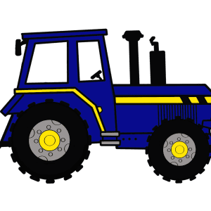 Blue tractor print - sarah prince design