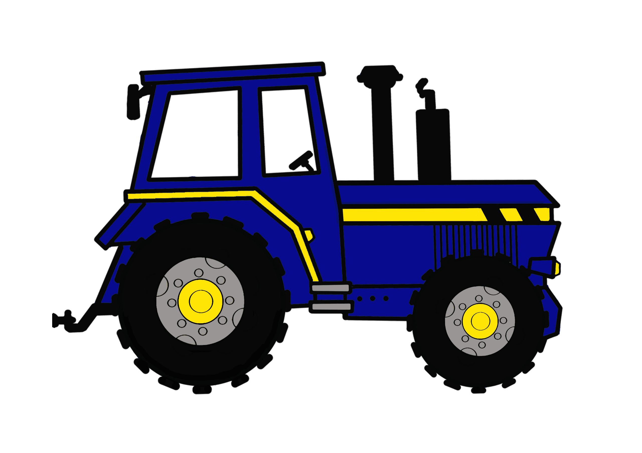 Blue tractor print - sarah prince design