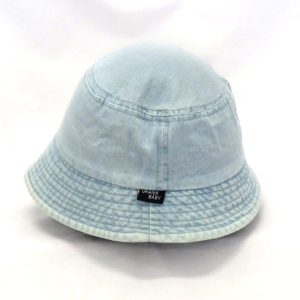 bucket hat - light blue denim side view
