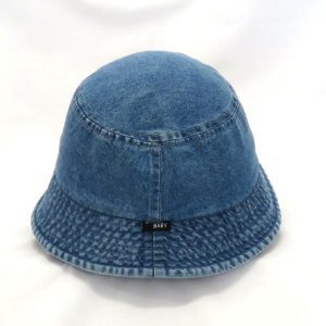 bucket hat - medium blue denim side view
