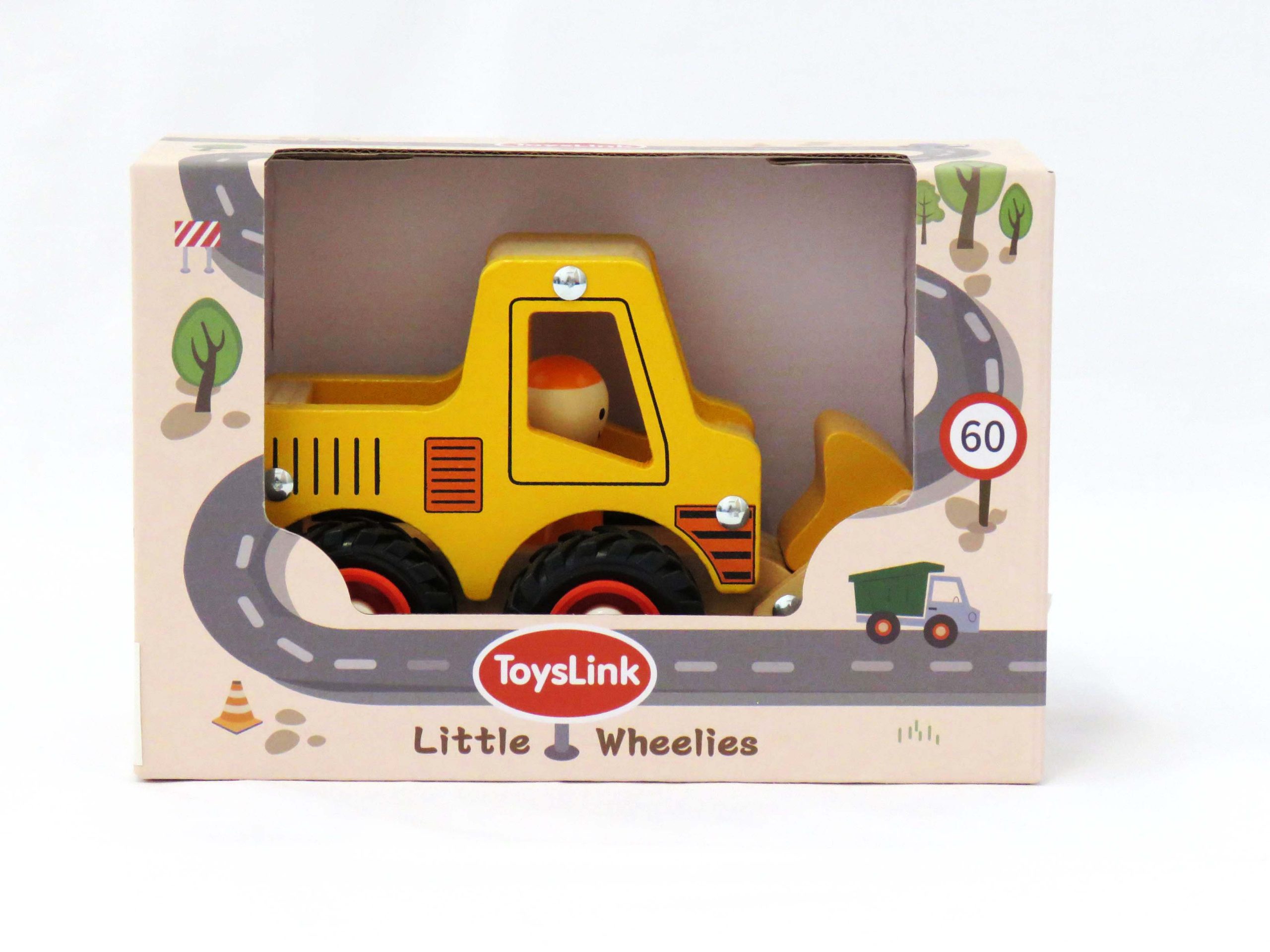 wooden bulldozer - front view