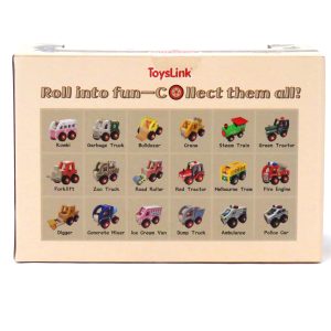 wooden bulldozer - back view showing whole collection