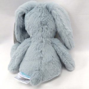 Pale blue plush bunny back view