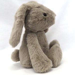 soft brown plush bunny side view
