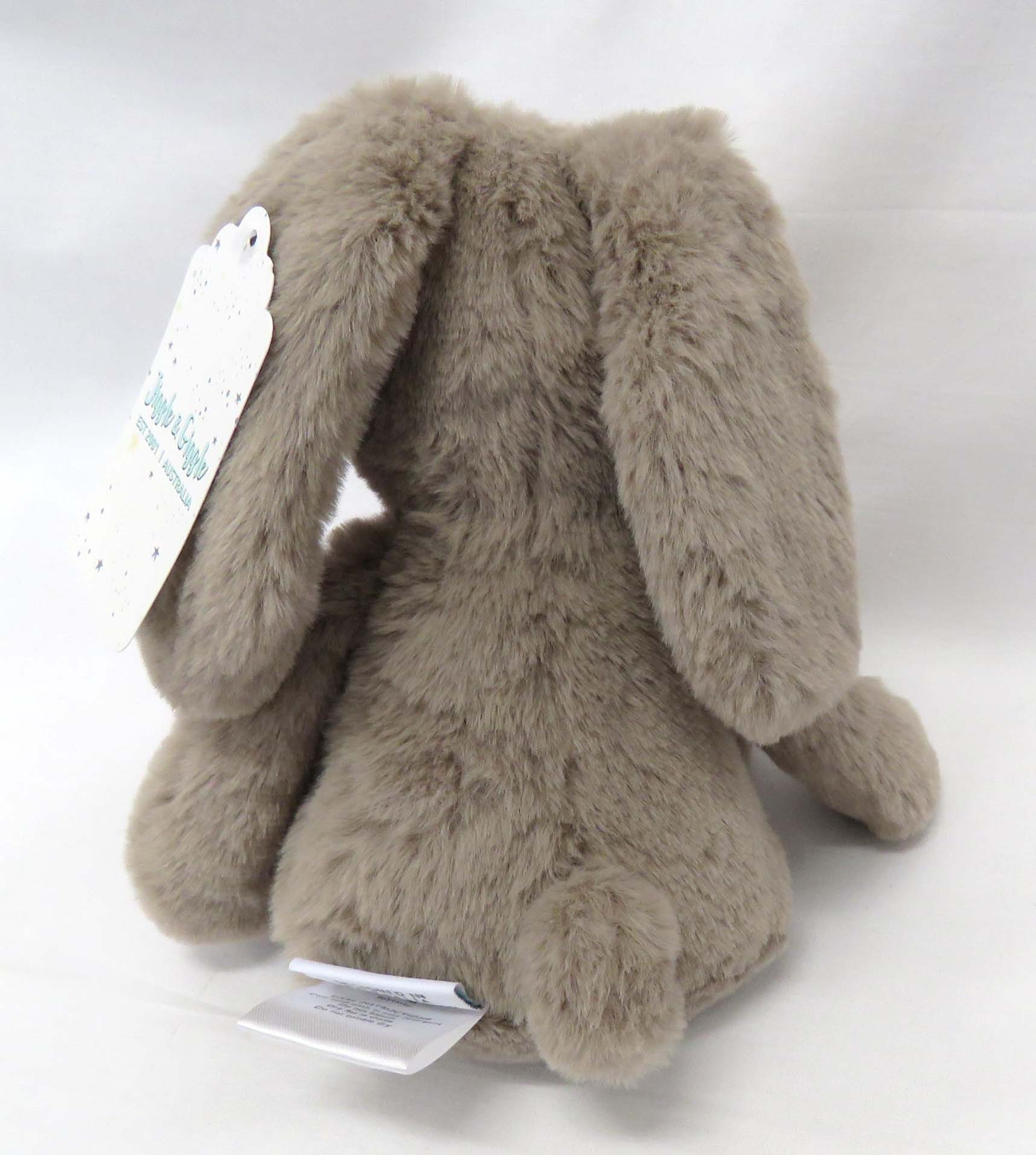 soft brown plush bunny back view