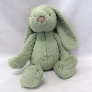 mint green plush bunny front view