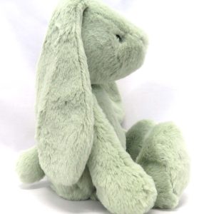 mint green plush bunny side view