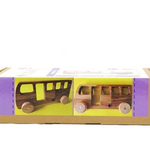 natural wooden bus side view