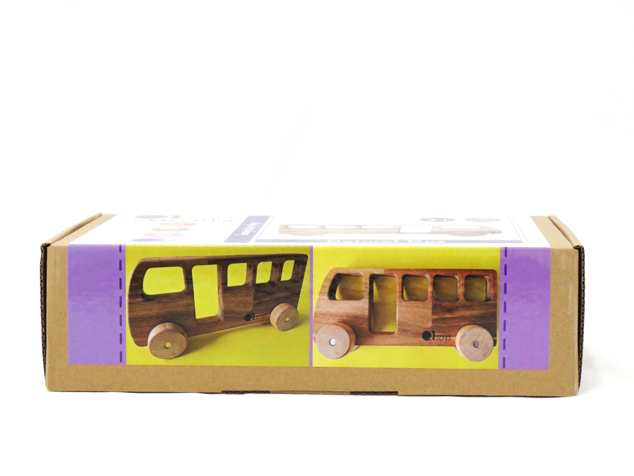 natural wooden bus side view