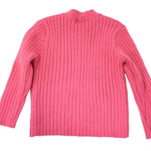kids on trend sherbet pink cardigan - back view