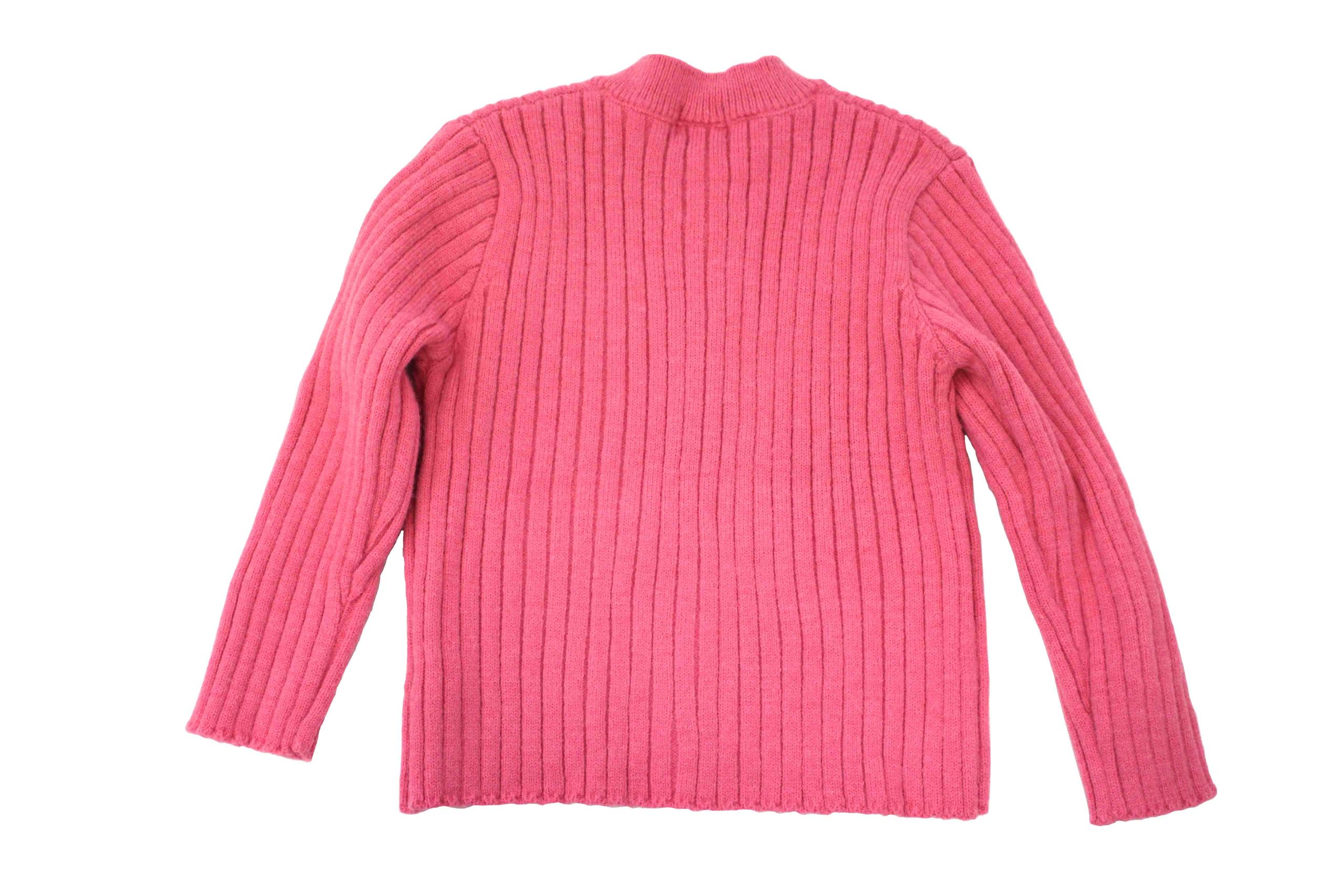 kids on trend sherbet pink cardigan - back view