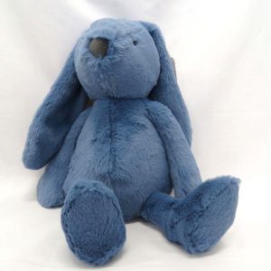 cobalt blue plush bunny front view