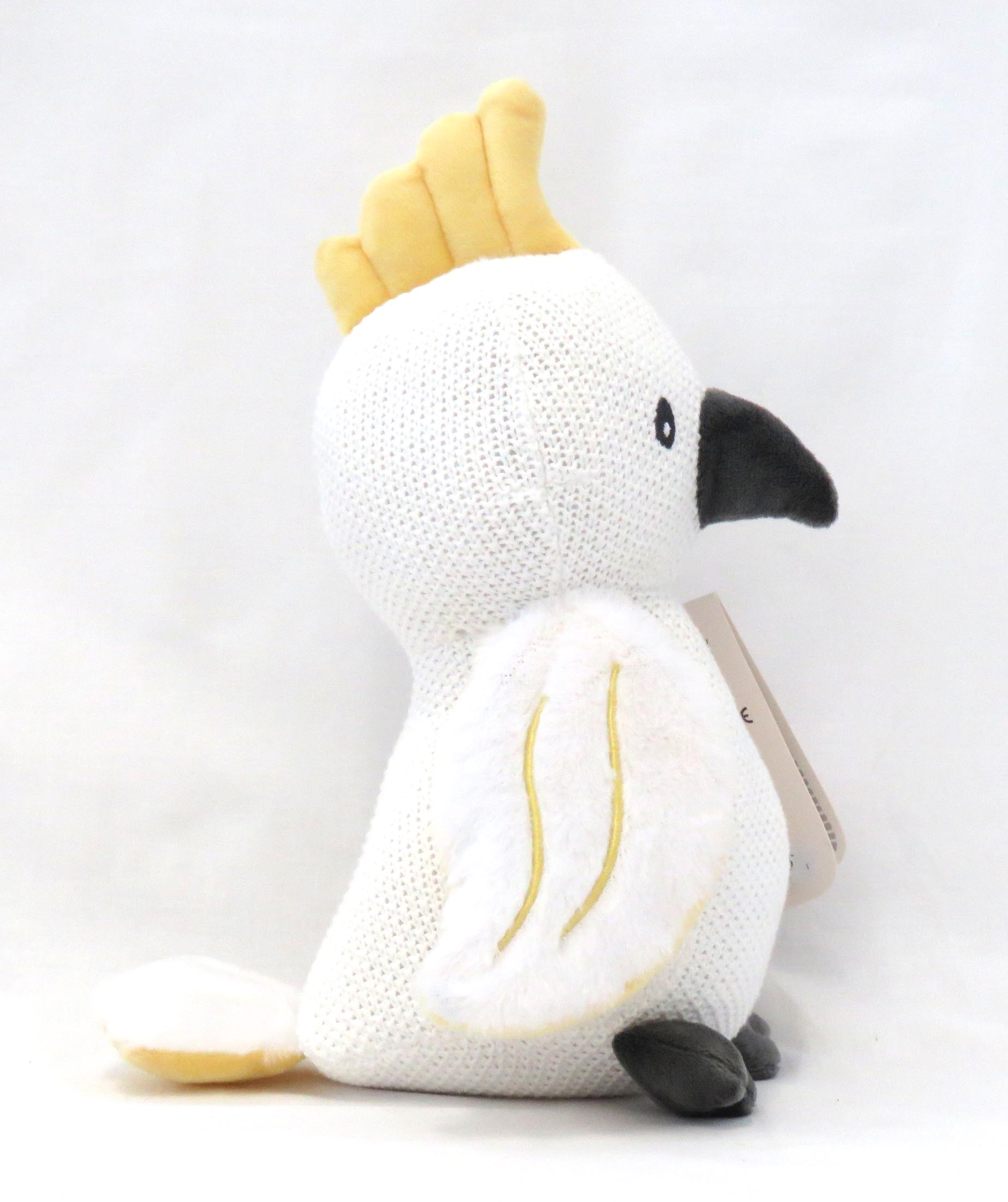 knitted cockatoo side view