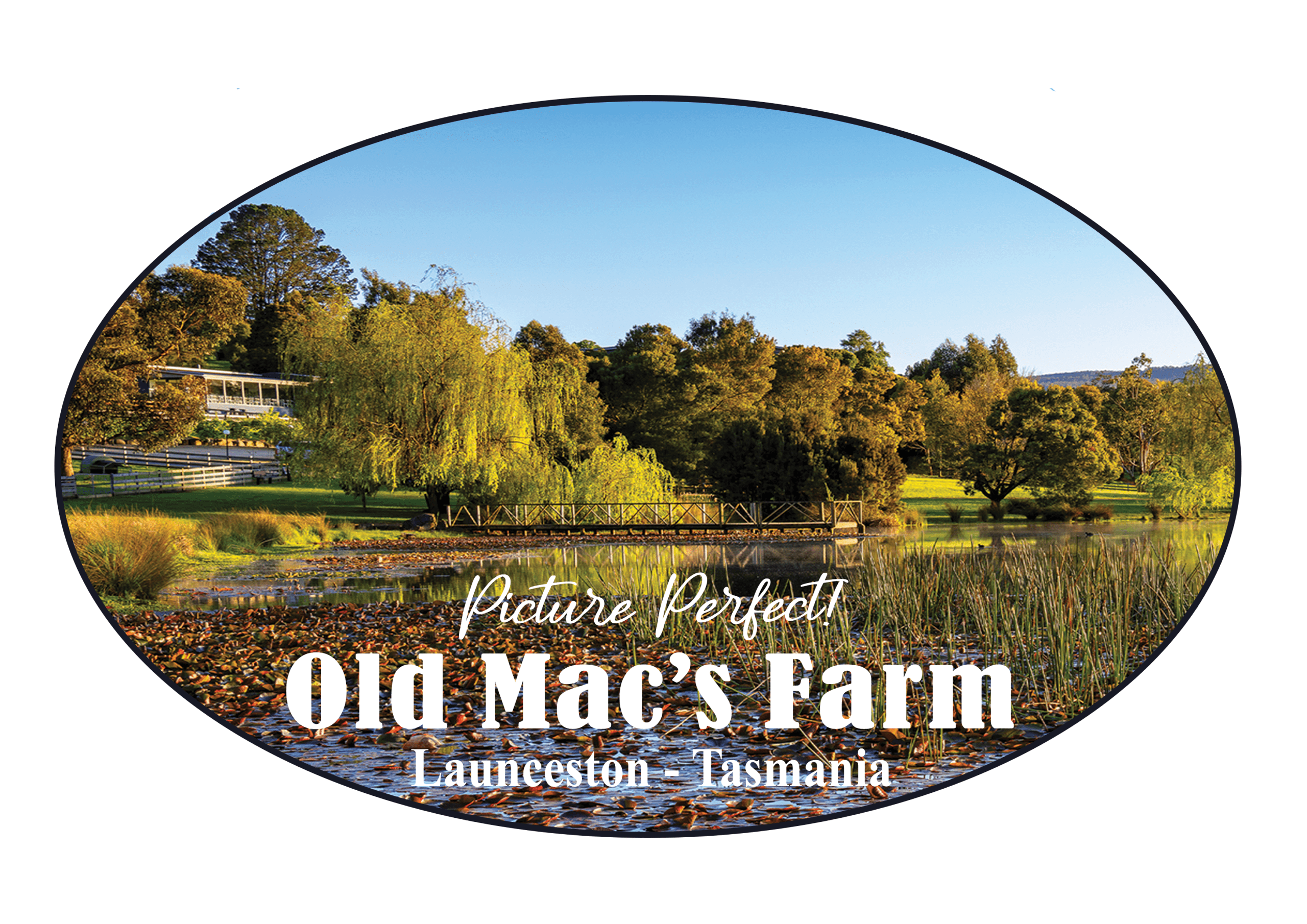 Old Macs farm restaurant oval sticker