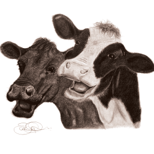 Two happy cows print