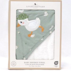 hooded goosey goosey baby towel front view