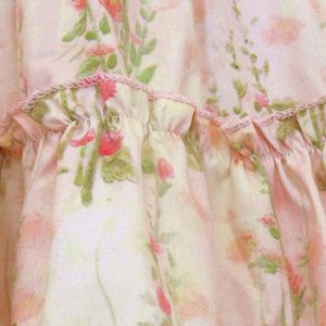 kids on trend pink floral dress - detail of ruffle