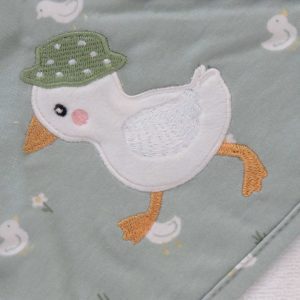 hooded goosey goosey baby towel detail of goose