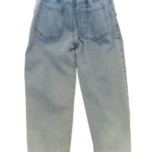 kids on trend faded blue denim jeans back view