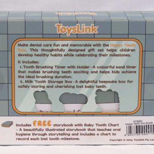Child's tooth collecting box set - happy teeth by toyslink back view